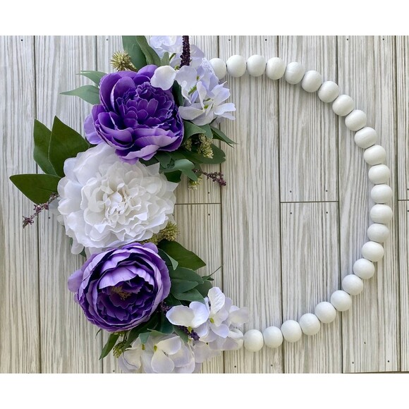 Summertime Door Decor, Summer Bead Hoop Wreath, Farmhouse Decor, Country Decor - Picture 7 of 10